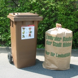 M&uuml;lltonne und Laubsack