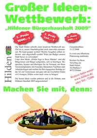 Das Plakat zum Kommunalen B&uuml;rgerhaushalt 2009