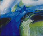 Demren_Landschaft in Blau_&Ouml;l auf Leinwand 001